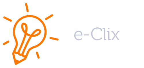 Logomarca da empresa e-Clix | Consultoria Editorial e de Geração de conteúdo